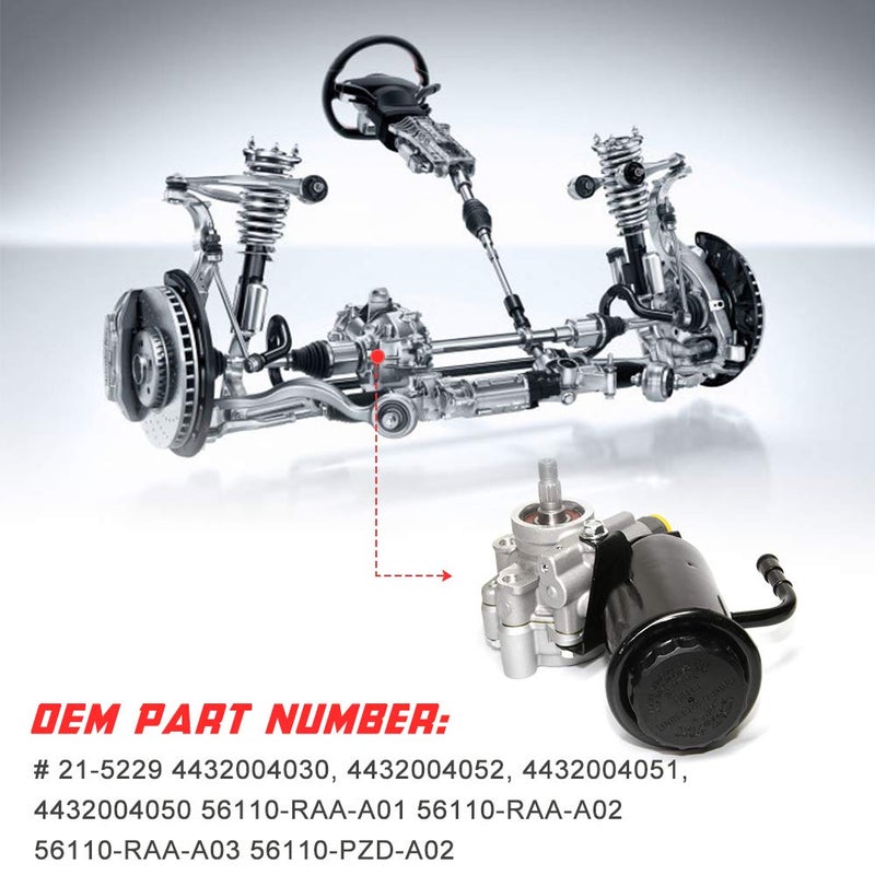 Apeixoto Power Steering Pump Compatible with 1995-2004 Toyota Tacoma V6 3.4L 1995-1998 Toyota T100 V6 3.4L 1996-2002 Toyota 4Runner V6 3.4L with OE Replace # 21-5229 - Image 5